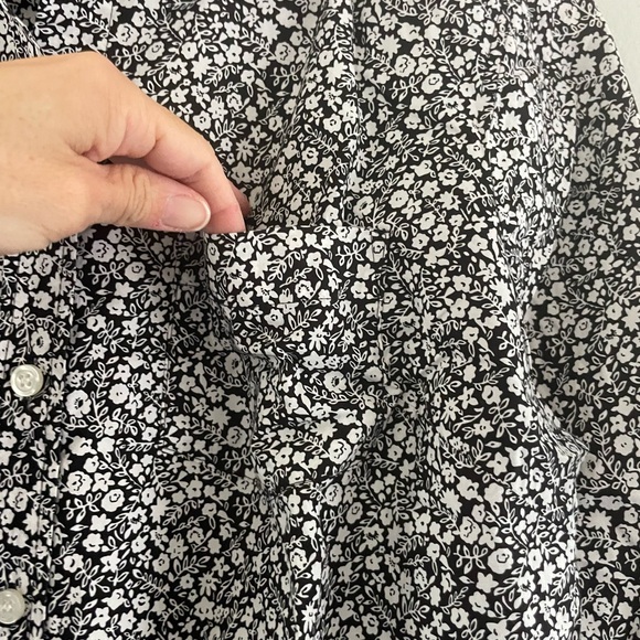 J. Crew Black and White Floral Long Sleeve Button Down Shirt - Picture 3 of 6